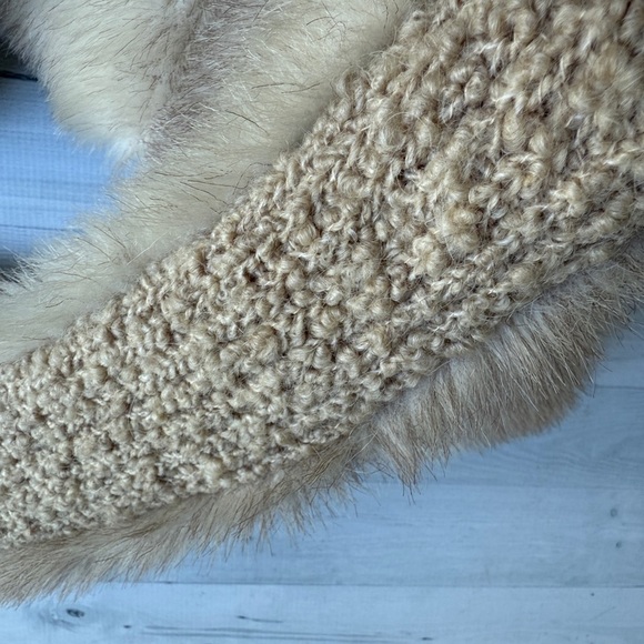 Vintage Faux Fur & Knit Oversized Jacket Size M/L - Picture 12 of 12